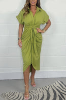 š„50% Off-Limited Timeā³ Solid Color Shirt Dress