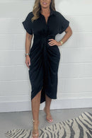 š„50% Off-Limited Timeā³ Solid Color Shirt Dress