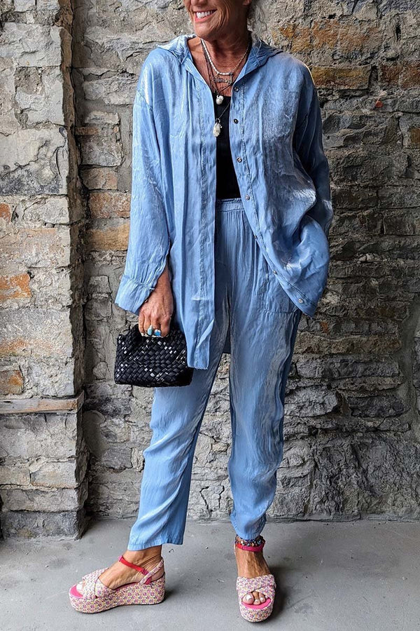 Women's casual mercerized solid color suit