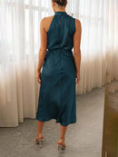 Einzigartige Brautjungfern-Maxikleider mit ärmellosem Stehkragen