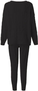 Womens Fall Knit 2 Piece Outfits Sweater Shirt Top and Bodycon Pants Casual Jumpsuit Romper Plus Size