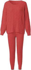 Womens Fall Knit 2 Piece Outfits Sweater Shirt Top and Bodycon Pants Casual Jumpsuit Romper Plus Size