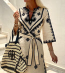 Maxikleid mit Barock-Bordürendruck