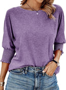 Women's Round Neck 3/4 Sleeve Basic T-Shirts (Buy 3 Free Shipping)