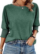 Women's Round Neck 3/4 Sleeve Basic T-Shirts (Buy 3 Free Shipping)