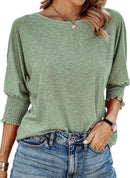 Women's Round Neck 3/4 Sleeve Basic T-Shirts (Buy 3 Free Shipping)