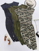 ANRABESS Casual Off Shoulder Elastic Waist Stretchy Long Romper Jumpsuit