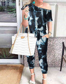 ANRABESS Casual Off Shoulder Elastic Waist Stretchy Long Romper Jumpsuit