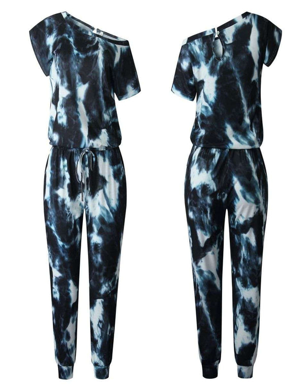 ANRABESS Casual Off Shoulder Elastic Waist Stretchy Long Romper Jumpsuit