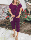 ANRABESS Casual Off Shoulder Elastic Waist Stretchy Long Romper Jumpsuit