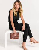 ANRABESS Crewneck Sleeveless Stretchy Jumpsuits Rompers with Pockets