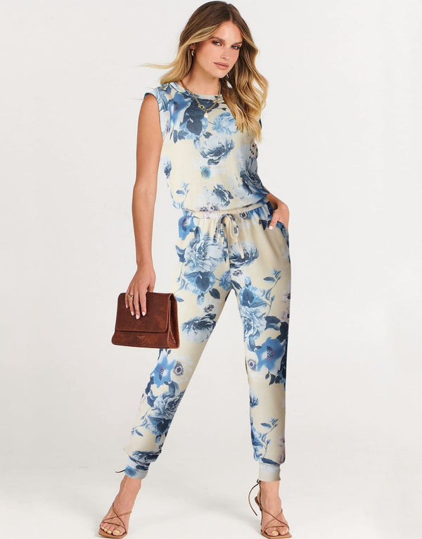 ANRABESS Crewneck Sleeveless Stretchy Jumpsuits Rompers with Pockets