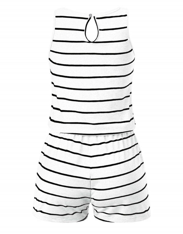 ANRABESS Scoop Neck Sleeveless Tank Top Short Jumpsuit Rompers with Pockets