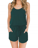ANRABESS Scoop Neck Sleeveless Tank Top Short Jumpsuit Rompers with Pockets