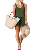 ANRABESS Scoop Neck Sleeveless Tank Top Short Jumpsuit Rompers with Pockets