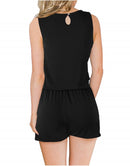 ANRABESS Scoop Neck Sleeveless Tank Top Short Jumpsuit Rompers with Pockets