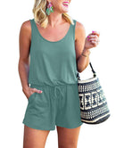 ANRABESS Scoop Neck Sleeveless Tank Top Short Jumpsuit Rompers with Pockets