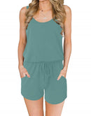 ANRABESS Scoop Neck Sleeveless Tank Top Short Jumpsuit Rompers with Pockets