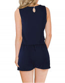 ANRABESS Scoop Neck Sleeveless Tank Top Short Jumpsuit Rompers with Pockets