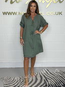 🎉100% linen button dress