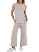 Women's Sleeveless Wide Leg Tracksuits 2 Piece Sets (Buy 2 Free Shipping)