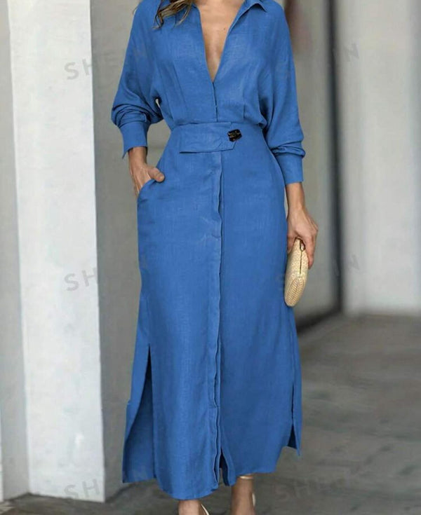 2024 Solid color maxi dress