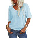 Women's Solid Color V-Neck T-shirt [On Sale & Quick Ship!]