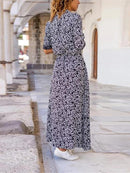 Women's Shirt Dress Floral Pocket Print Shirt Collar Long Dress Maxi Dress Bohemia Daily Vacation Long Sleeve Summer