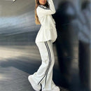 Women's Casual Notched Lapel Blazer and Wide-leg Pants Set